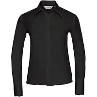 Russell athletic Russell Collection Dames/Dames Ultimate Non-Iron Shirt met Lange Mouwen (Zwart)