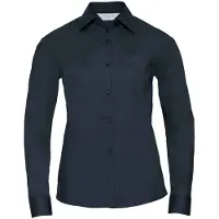 Russell athletic Russell Collection Dames/Dames Poplin Easy-Care Formeel Overhemd Met Lange Mouwen (Franse marine)