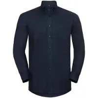Russell athletic Russell Collection Heren Oxford Formeel Overhemd Met Lange Mouwen (Heldere marine)
