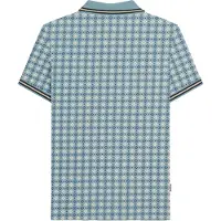 Lambretta Heren SS25 Geometric Poloshirt (Rookblauw)