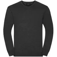 Russell athletic Russell Collection Heren Sweatshirt Katoen Acryl V Hals (Houtskool mergel)