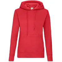 Fruit Of The Loom Klassieke Dames Fit Sweatshirt Met Capuchon (Rood)