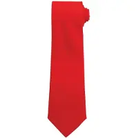 Premier Effen polyester stropdas (Rood)