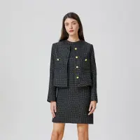 S&J Weekends Mouwloze tweed korte trapezejurk
