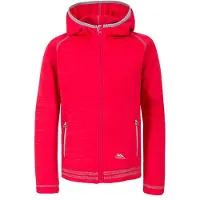 Trespass Childrens Girls Goodness Full Zip Hooded Fleece Jacket (Frambozen mergel)