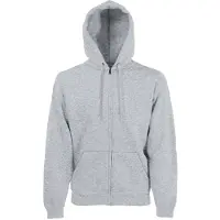 Fruit Of The Loom Heren Premium 70/30 Hooded Zip-Up Sweatshirt / Hoodie (Heather Grijs)