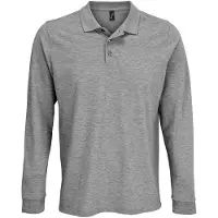 Sols Unisex Prime Pique Polo voor volwassenen met lange mouwen (Grijze Mergel)