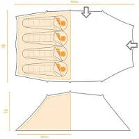 Regatta Vester 4 Man Tent (Groen)