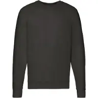 Fruit Of The Loom Unisex Lichtgewicht Raglan Sweatshirt voor volwassenen (Zwart)