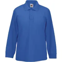 Fruit Of The Loom Kinder Polo Lange Mouwen 65/35 Piqué / Kinderpolo (Royaal Blauw)