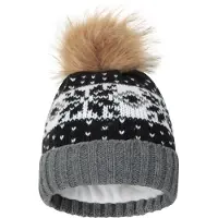 Mountain Warehouse Dames/Dames Fair Isle Pom Pom muts (Zwart)