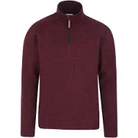 Mountain Warehouse Heren Idris II Half Zip Fleece Top (Donkerrood)