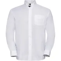 Russell athletic Russell Collection Heren Oxford Easy-Care overhemd met lange mouwen (Wit)