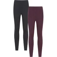 Mountain Warehouse Dames Katoenmix Middelgewicht Leggings (Verpakking van 2) (Bessen)