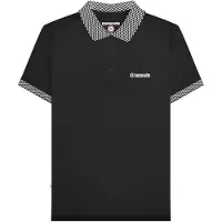 Lambretta Heren SS25 Tweekleurig Poloshirt (Zwart)