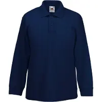 Fruit Of The Loom Kinder Polo Lange Mouwen 65/35 Piqué / Kinderpolo (Donker Marine)