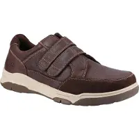 Hush puppies Heren Fabian leren schoenen met dubbele band (Bruin)