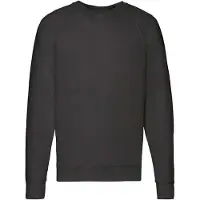 Fruit Of The Loom Unisex Lichtgewicht Raglan Sweatshirt voor volwassenen (Zwart)