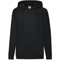 Fruit Of The Loom Kinderen Unisex Lichtgewicht Sweatshirt Met Capuchon / Hoodie (Zwart)