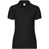 Fruit Of The Loom Vrouwen Dames-Fit 65/35 Poloshirt Korte Mouwen (Zwart)