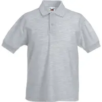 Fruit Of The Loom Kinder/Kids Piqué Poloshirt met Korte Mouwen (Heather Grijs)