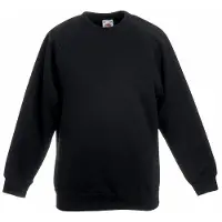 Fruit Of The Loom Kinderen Unisex Raglan mouwen Sweatshirt (Zwart)
