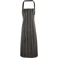 Premier Dames/Dames Streepschort / Werkkleding (Slagerijstijl) (Zwart/Wit)