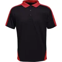 Regatta Contrast Coolweave Pique Polo Shirt (Zwart/Klassiek Rood)