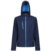 Regatta Venturer Jas met Kap en Zachte Shell Jas voor heren (Marine / Frans Blauw)