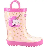 Cotswold Kinder/Kinder Puddle Eenhoorn Wellington Laarzen (Roze)