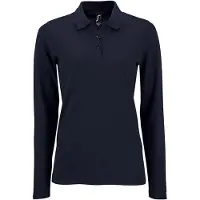 Sols Dames/dames Perfecte Lange Mouw Pique Polo Shirt (Franse marine)