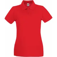 Fruit Of The Loom Vrouwen Dames-Fit Premium Poloshirt Met Korte Mouwen (Rood)