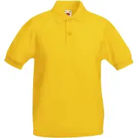 Fruit Of The Loom Kinder/Kids Piqué Poloshirt met Korte Mouwen (Zonnebloem Geel)