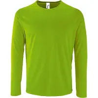 Sols Heren Sportief T-Shirt met lange mouwen (Neon Groen)
