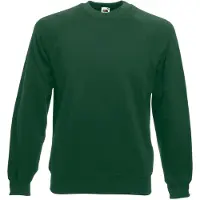 Fruit Of The Loom Heren Raglan Mouwen Belcoro Sweatshirt (Bottle Groen)
