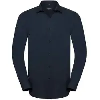 Russell athletic Russell Collection Heren Ultimate Stretch Formeel Overhemd met Lange Mouwen (Heldere marine)