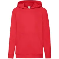 Fruit Of The Loom Kinderen Unisex Lichtgewicht Sweatshirt Met Capuchon / Hoodie (Rood)