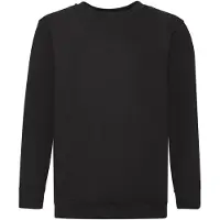 Fruit Of The Loom Childrens Unisex Set In Sleeve Sweatshirt (Zwart)