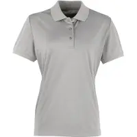Premier Dames/dames Coolchecker korte mouw Pique Polo T-Shirt (Zilver)