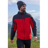 Mountain Warehouse Heren Brisk Extreme Colour Block Waterdichte Jas (Actief Rood)