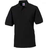Russell athletic Russell Heren Polycotton Pique Slijtvast Poloshirt (Zwart)