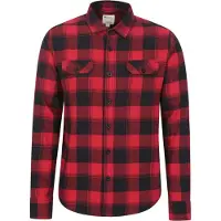 Mountain Warehouse Heren Overhemd met lange mouwen in molton (Rood)