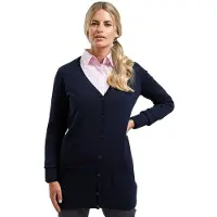 Premier Dames/Dames Longline V Hals Vest (Marine)