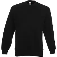 Fruit Of The Loom Heren Klassiek 80/20 Ingezet Sweatshirt (Zwart)