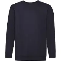 Fruit Of The Loom Childrens Unisex Set In Sleeve Sweatshirt (Donker Marine)