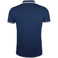 Sols Heren Pasadena getipt korte mouw Pique Polo Shirt (Franse marine / Wit)