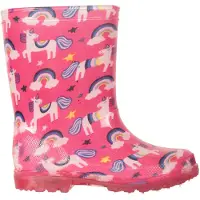 Mountain Warehouse Kinder/Kinder Splash Unicorn en Regenboog Lichtgevende Wellington Laarzen (Helder Roze)