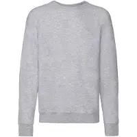 Fruit Of The Loom Unisex Lichtgewicht Raglan Sweatshirt voor volwassenen (Heide Grijs)