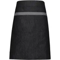 Premier Uniseks Domein Contrast Denim Taille Schort (Zwarte denim)