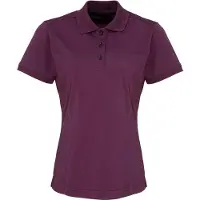 Premier Dames/dames Coolchecker korte mouw Pique Polo T-Shirt (Aubergine)